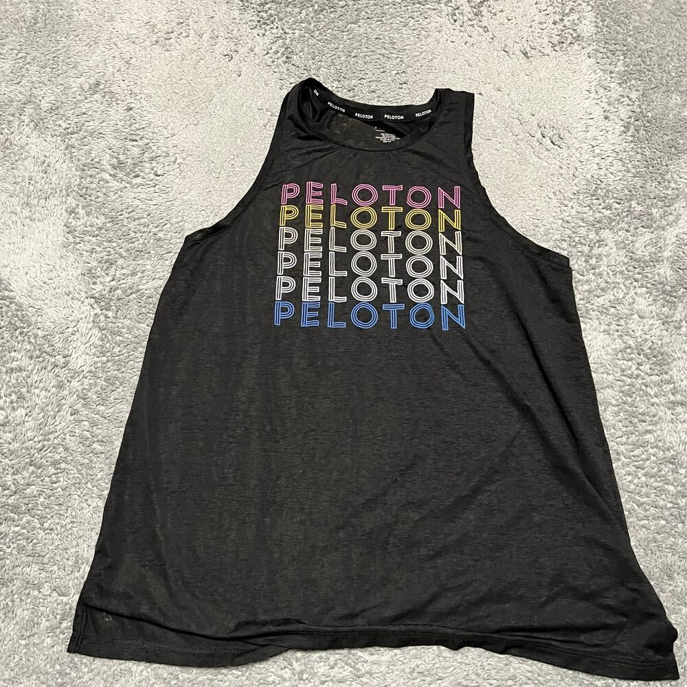 Peloton Tank Top Shirt Womens Small Graphic Athletic Gray